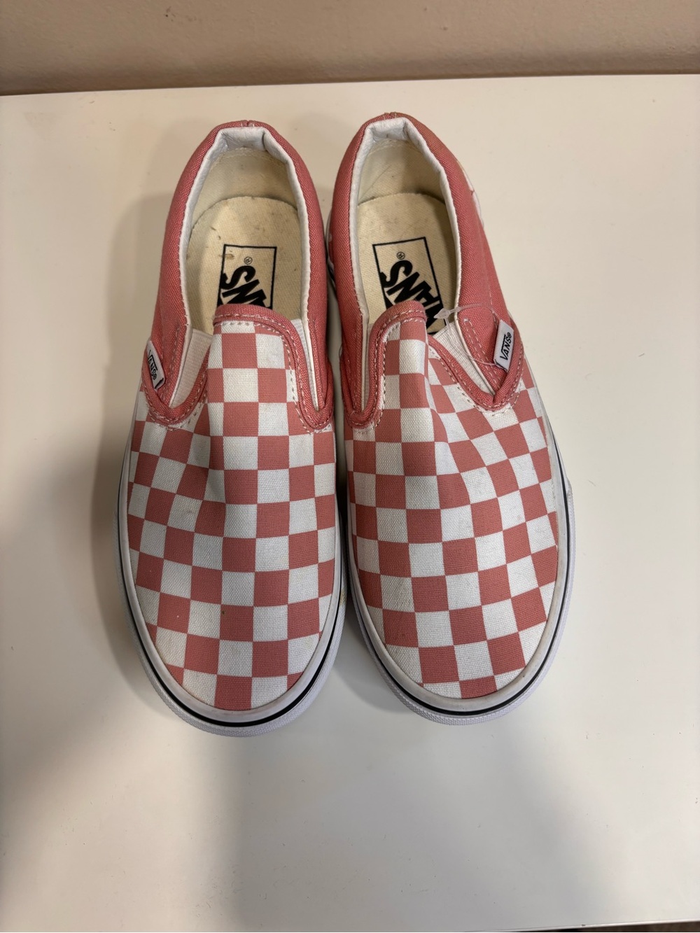 Vans Slip-On Checkerboard Shoes - Pink/White